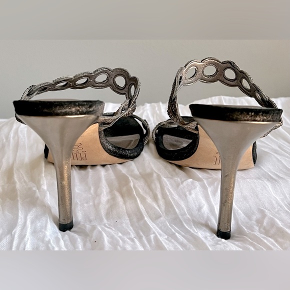 Pelle Moda “Kemp” Black & Silver Rhinestone Dressy Sandal size 8 - Picture 5 of 7